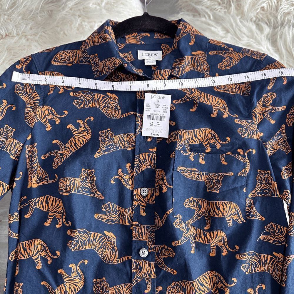 J. Crew Tiger Print Button Down Size XXS - Picture 3 of 8